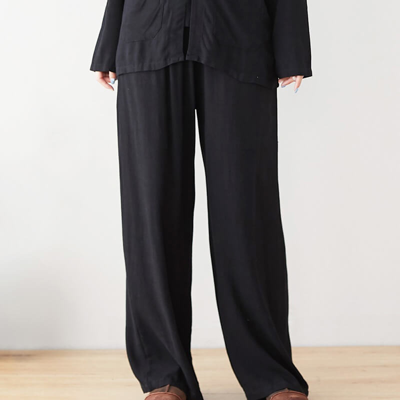 Hanfu Modern Loose Casual Pants Taichi Linen Trousers Women - Hanfumodern