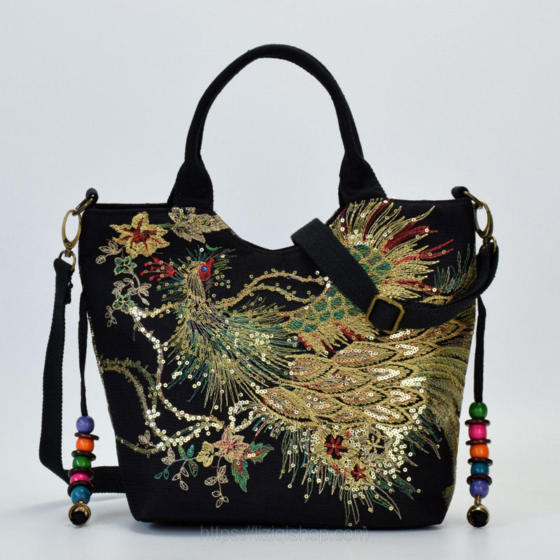 Phoenix Embroidery Chinese Ethnic Style Chic Bag