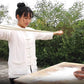 Loose Linen White Unisex Tops Shirt - Li Ziqi Fairy Style Clothes Hanfu Style