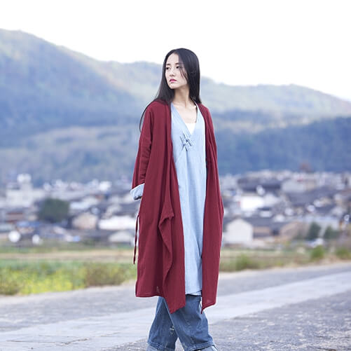 Loose Cotton And Linen Retro Hanfu Long Section Shirt - Li Ziqi Fairy Style Clothes Hanfu Style#hanfutiktok